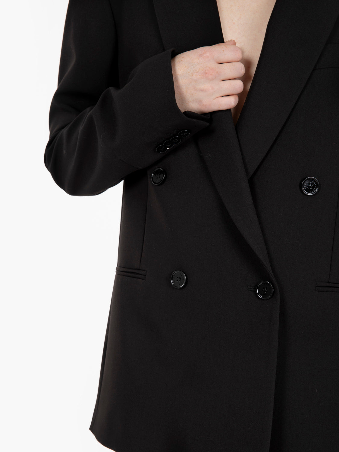 Blazer taglio maschile doppiopetto nero
