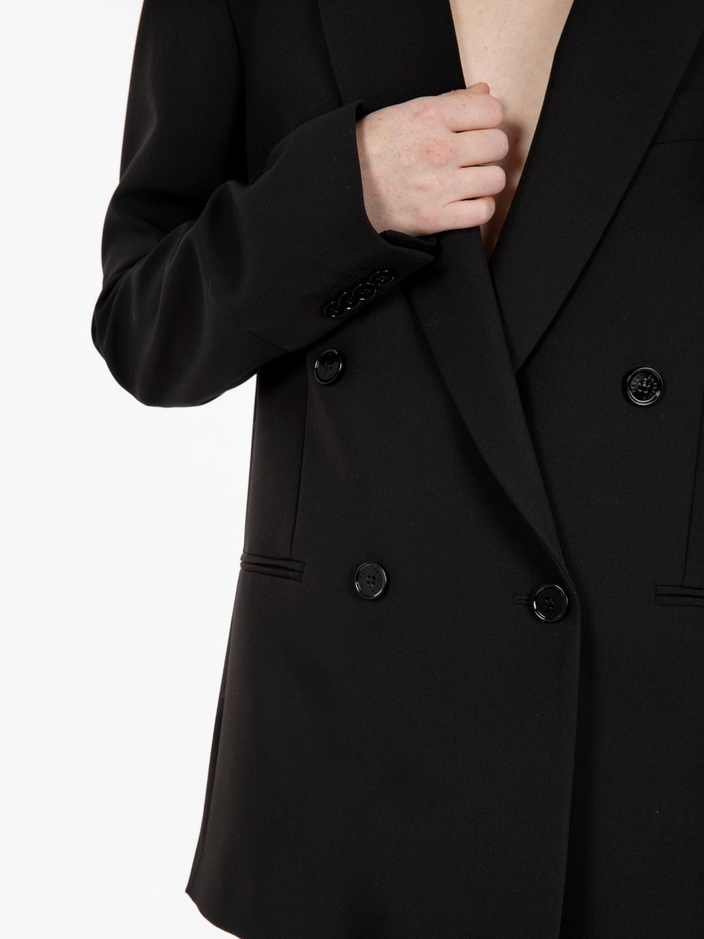 Blazer taglio maschile doppiopetto nero