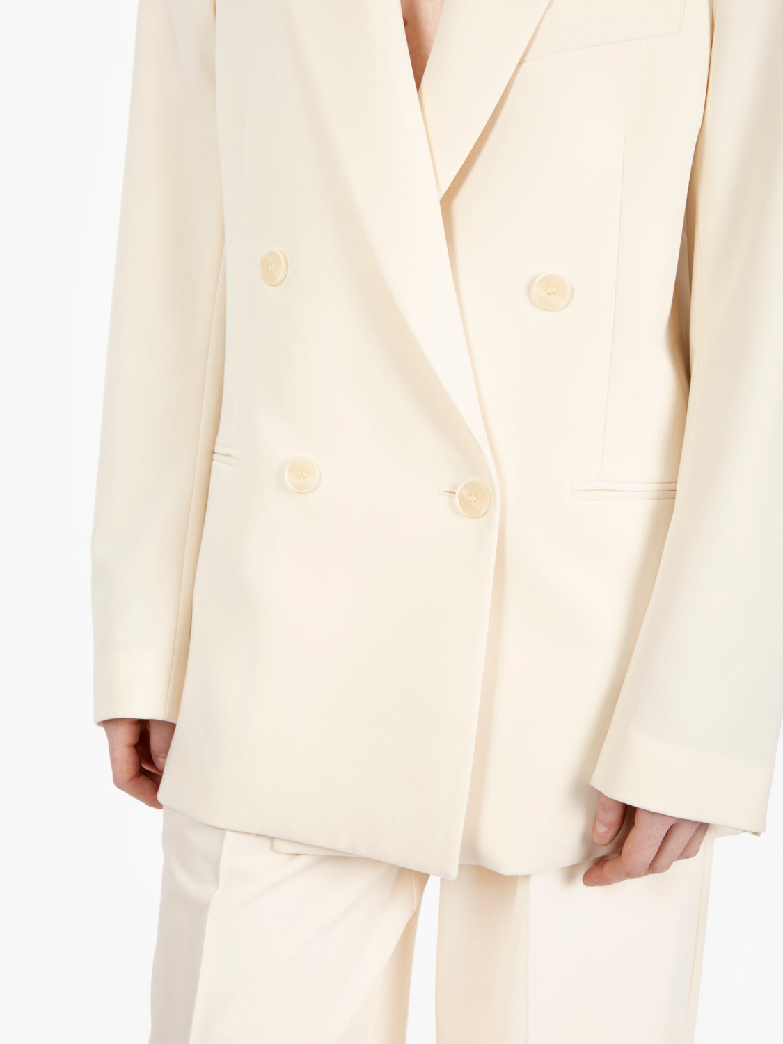 Blazer taglio maschile doppiopetto white