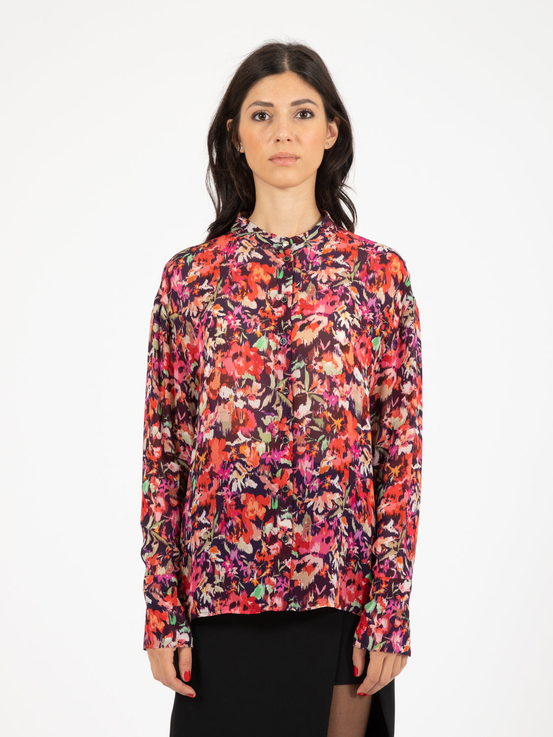 Blusa in viscosa martianredflower