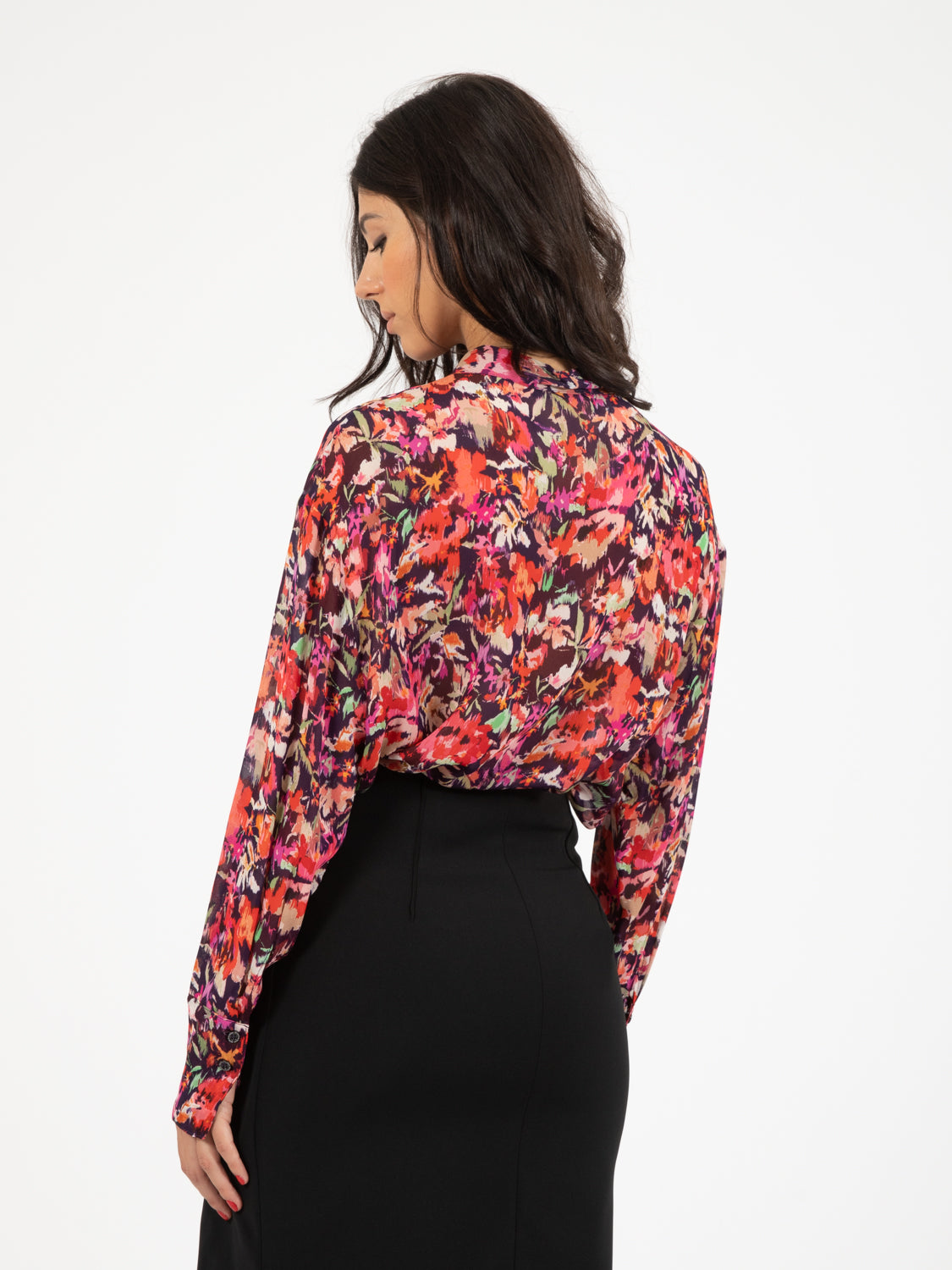 Blusa in viscosa martianredflower