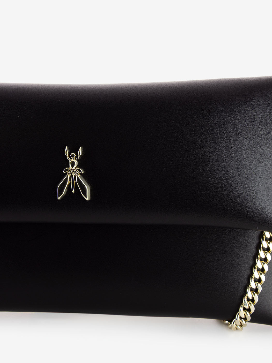 Black / light gold clutch shoulder bag