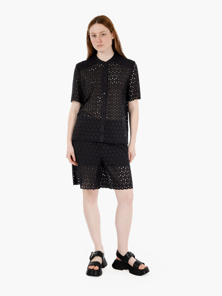 PATRIZIA PEPE - Camicia in sangallo nera