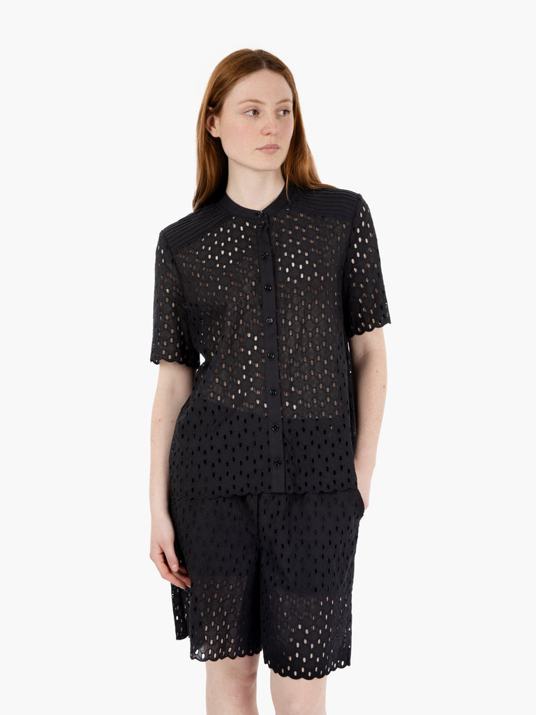 PATRIZIA PEPE - Camicia in sangallo nera