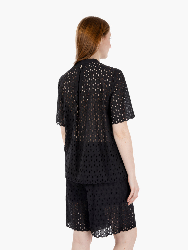 PATRIZIA PEPE - Camicia in sangallo nera