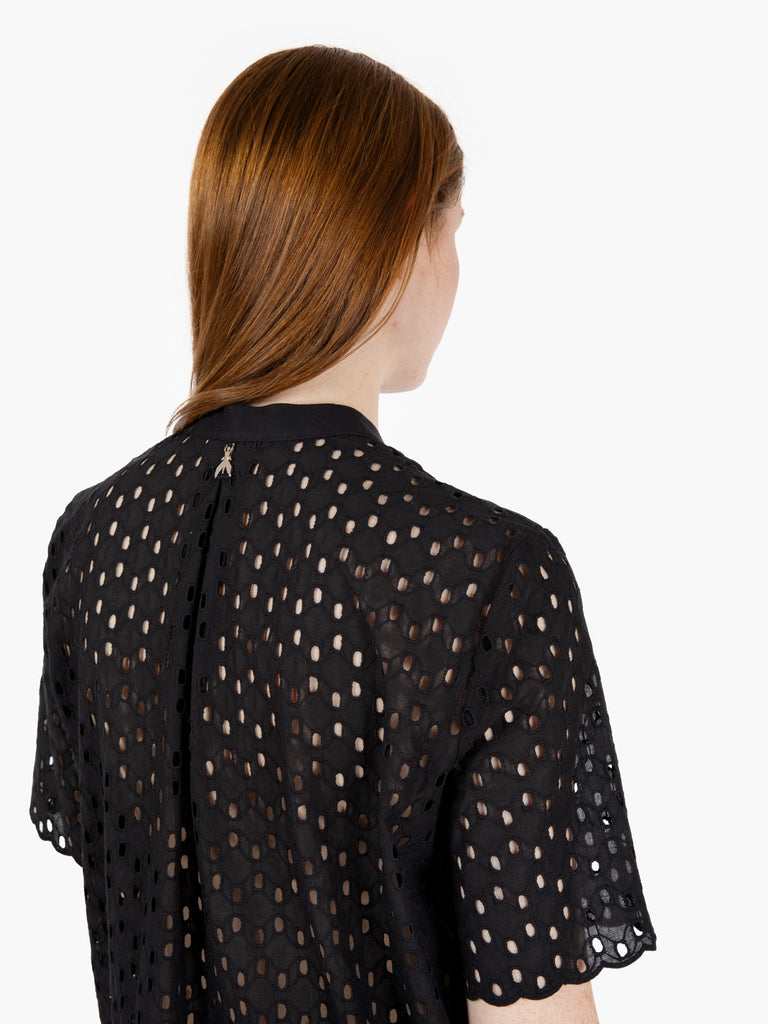 PATRIZIA PEPE - Camicia in sangallo nera
