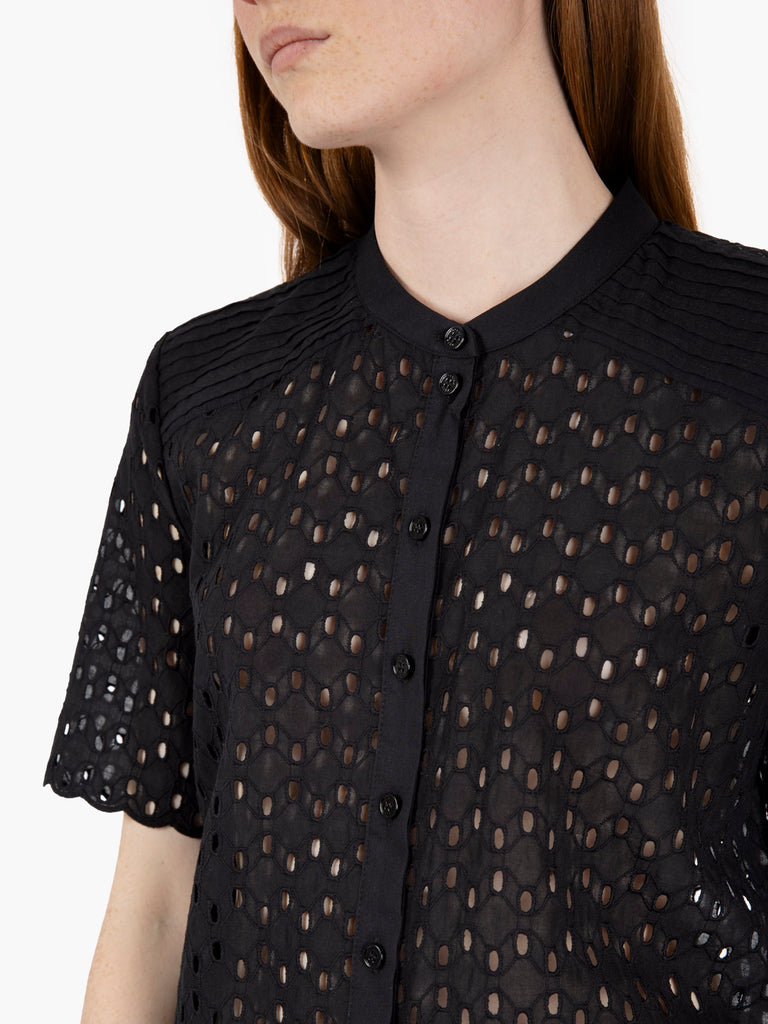 PATRIZIA PEPE - Camicia in sangallo nera