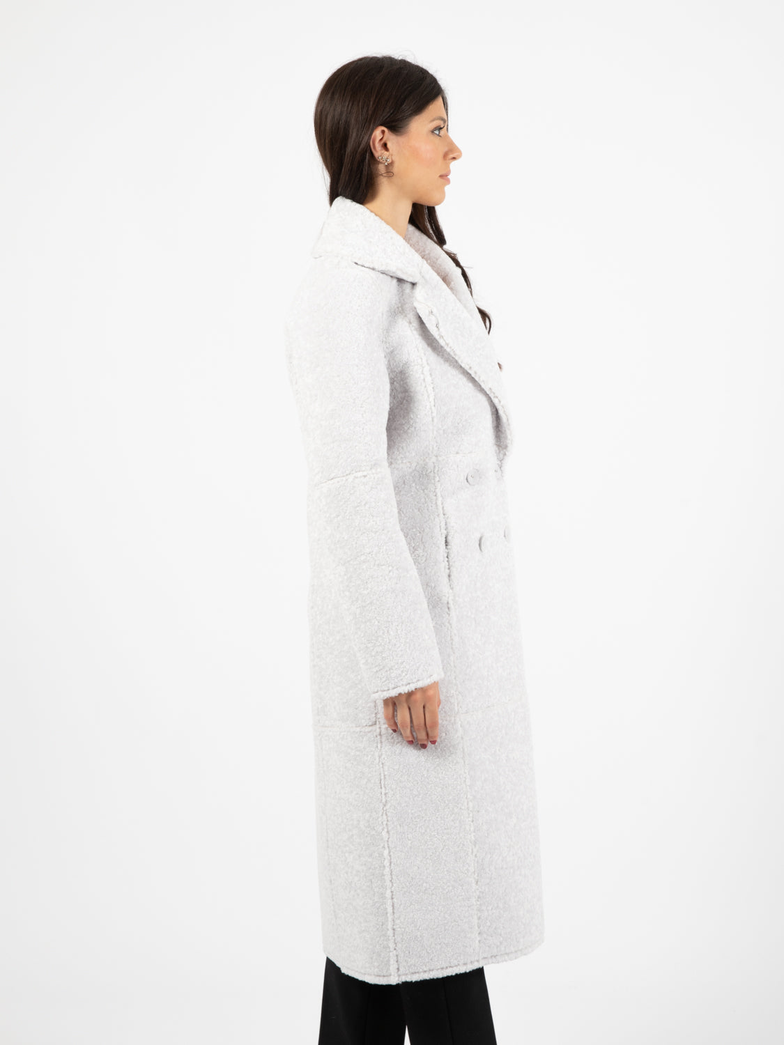 Cappotto doppio petto double face eldorado white