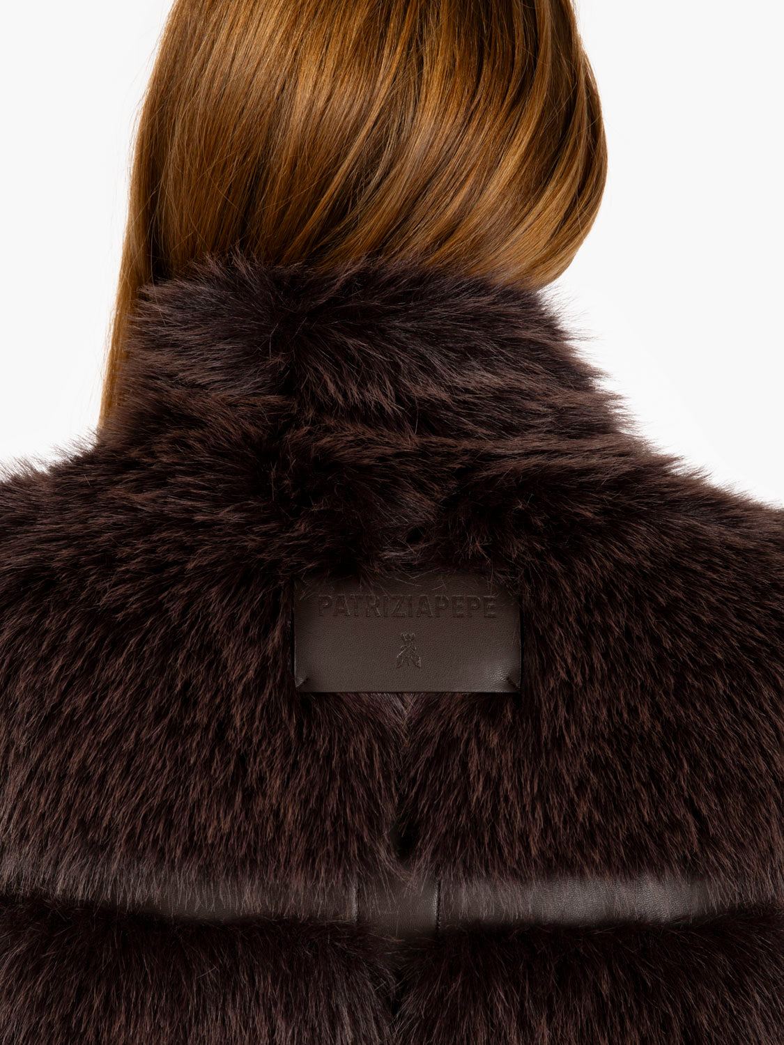Deep chocolate fluffy midi jacket
