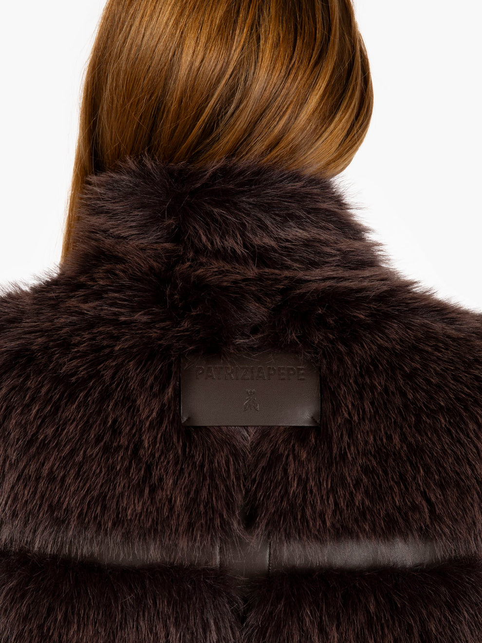 Deep chocolate fluffy midi jacket