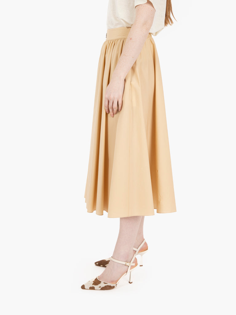PATRIZIA PEPE - Gonna midi a ruota beige