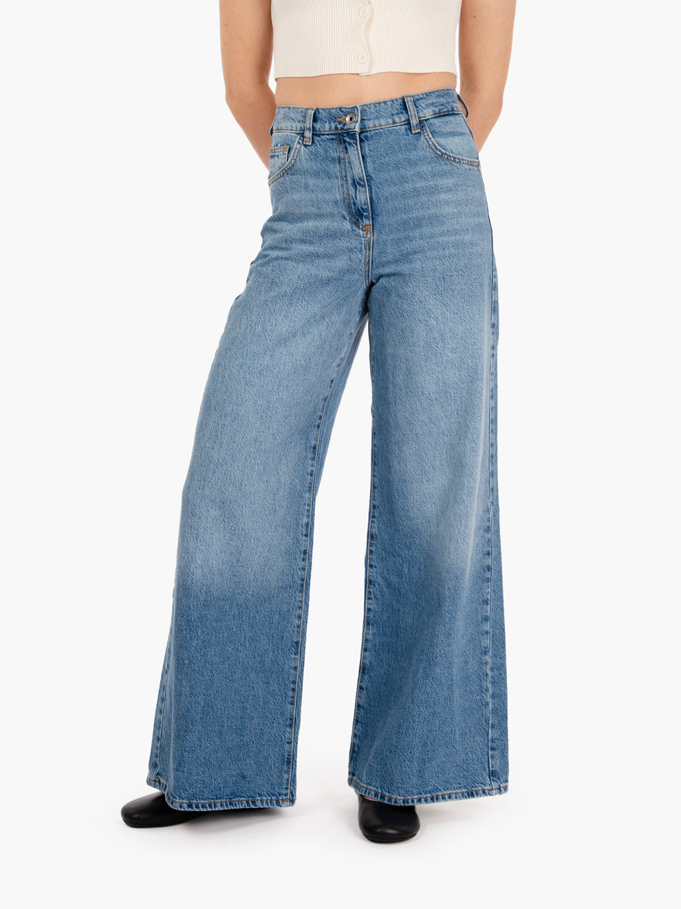 Jeans a palazzo denim blu