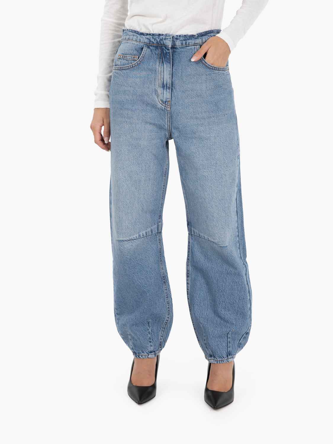 Jeans a palloncino medium wash blue