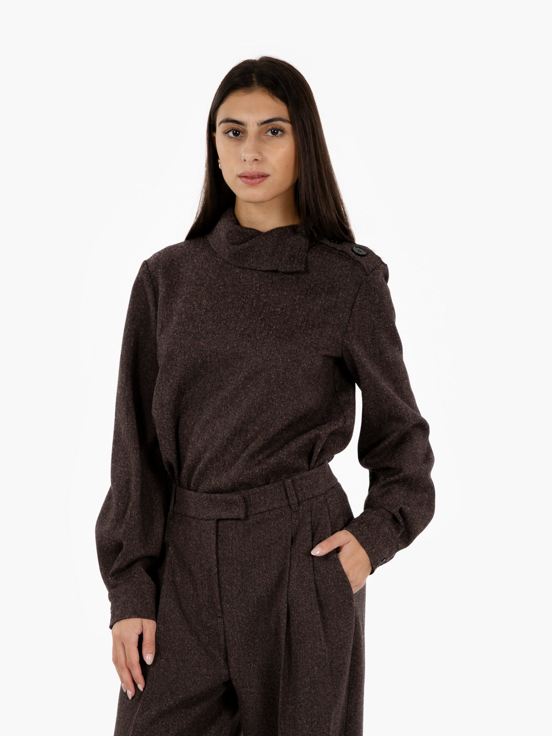 Maglia a collo alto warm beige