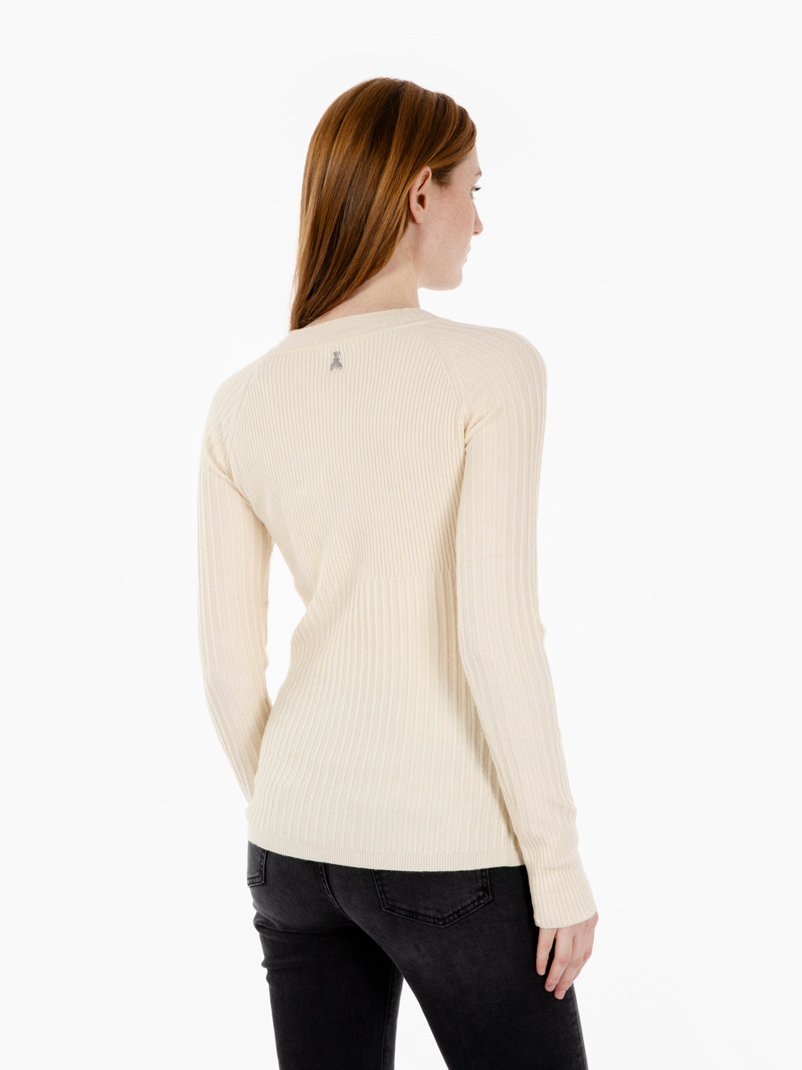 Maglia a coste wooly white