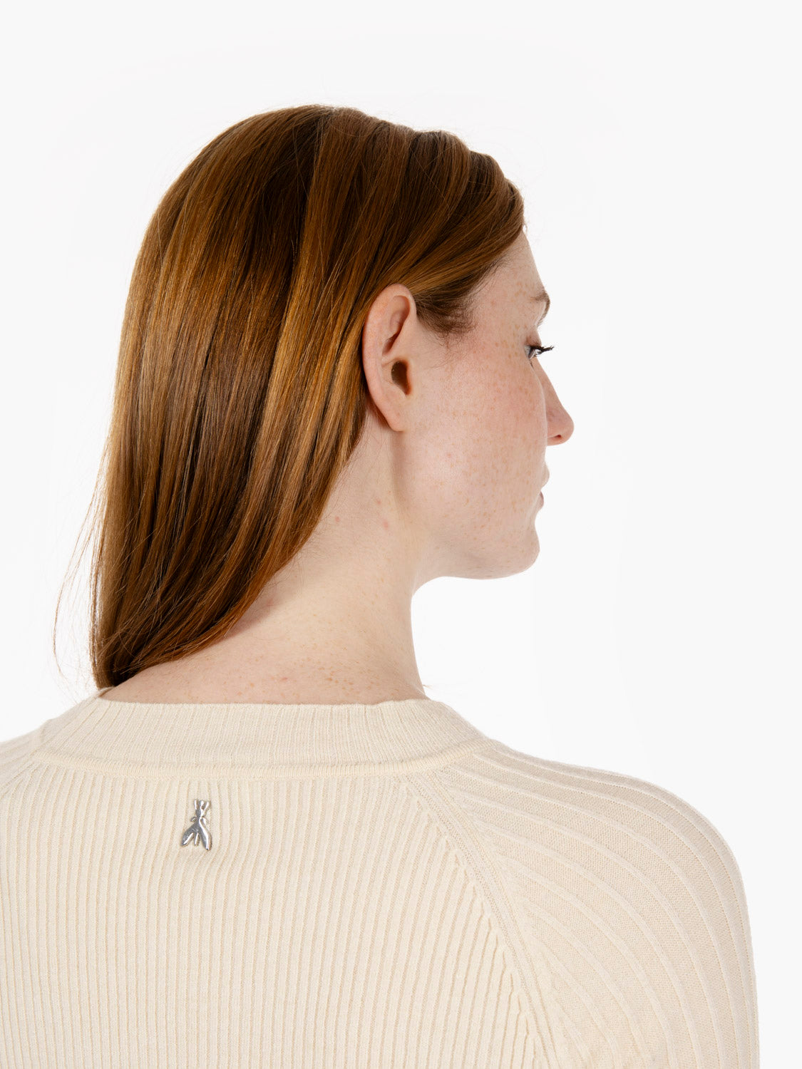 Maglia a coste wooly white
