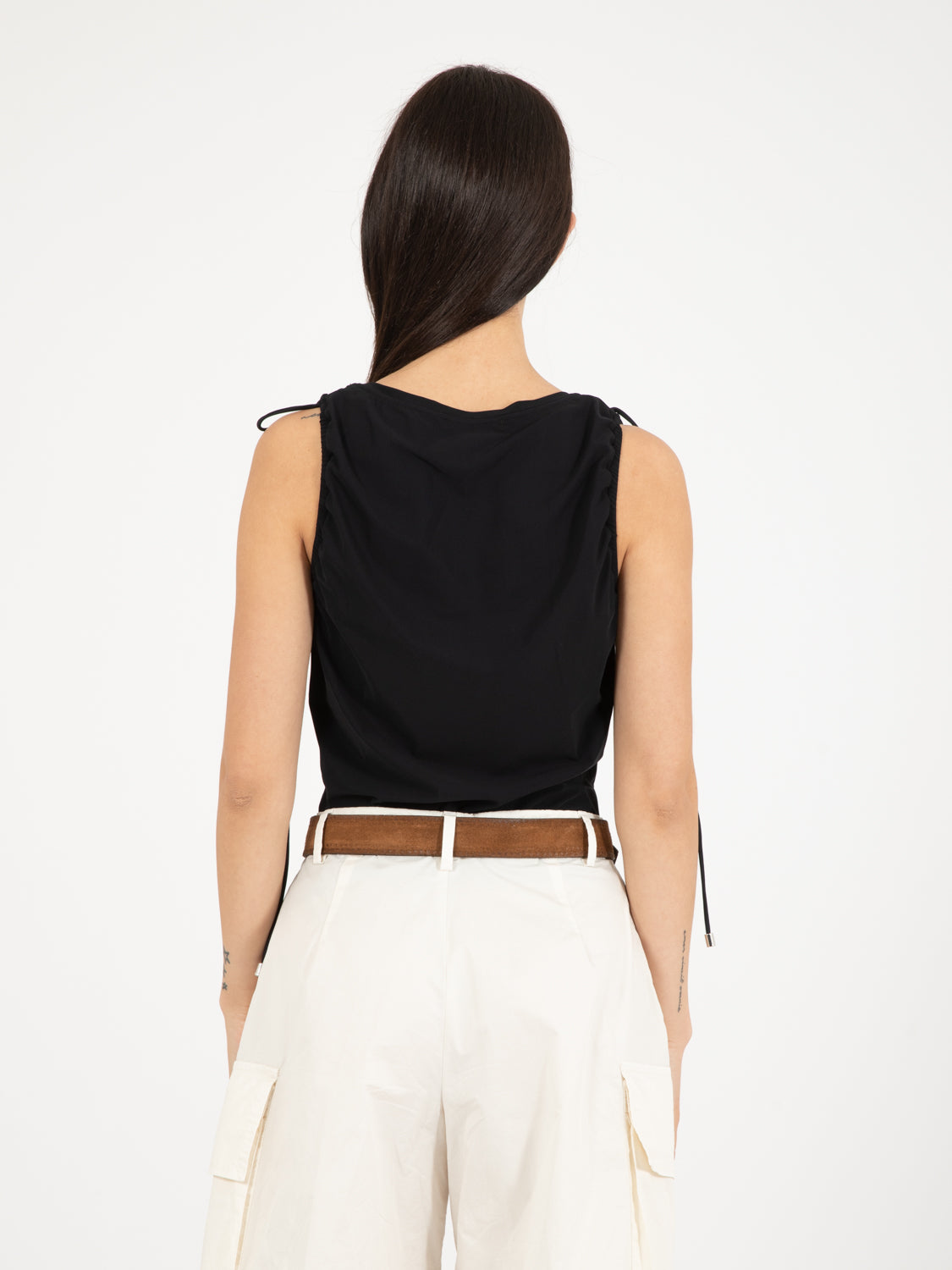Maglia con coulisse nera