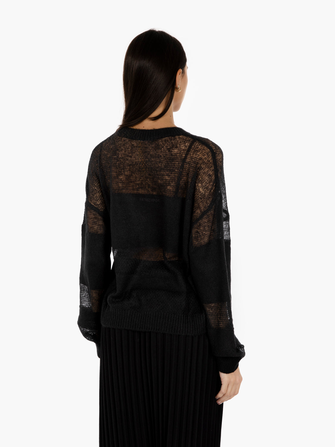 Black sweater with transparent bands