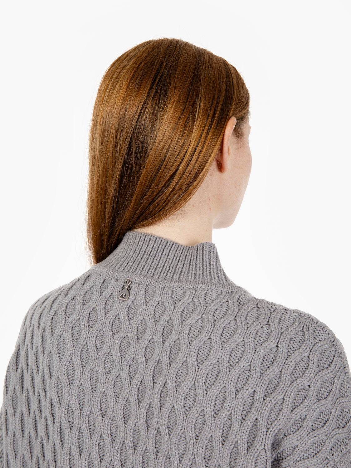 Maglione lungo a trecce mistery green