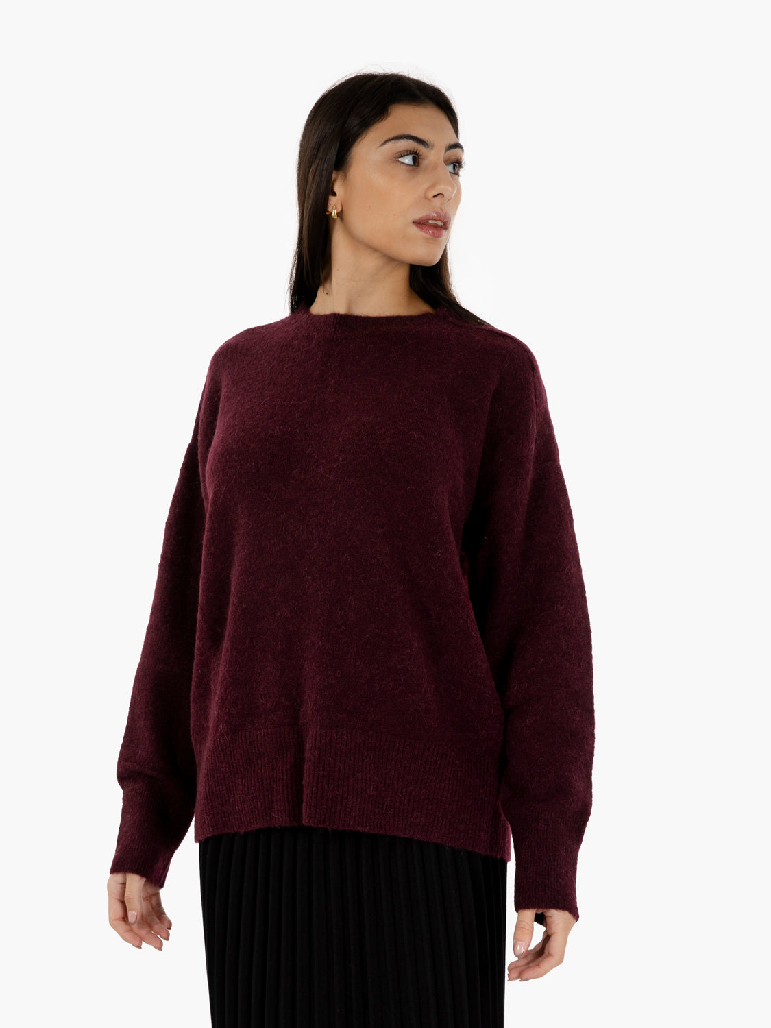 Purple crew neck oversized sweater
