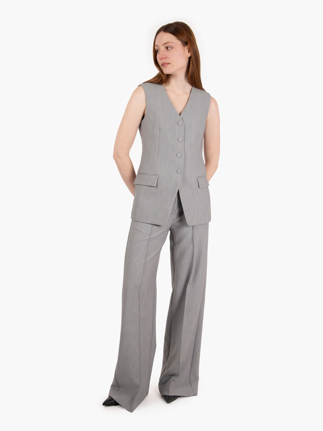 Pantalone palazzo grigio