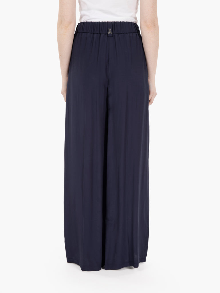 PATRIZIA PEPE - Pantalone palazzo in viscosa navy