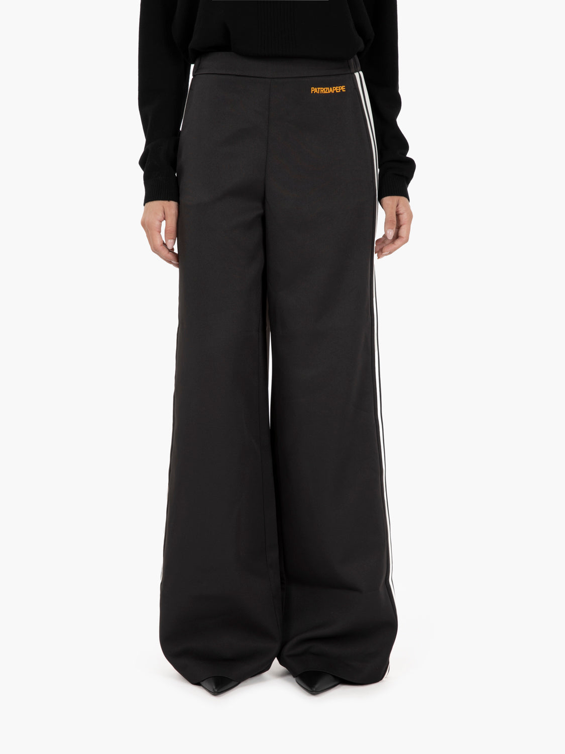 Pantaloni a palazzo con bande black / white