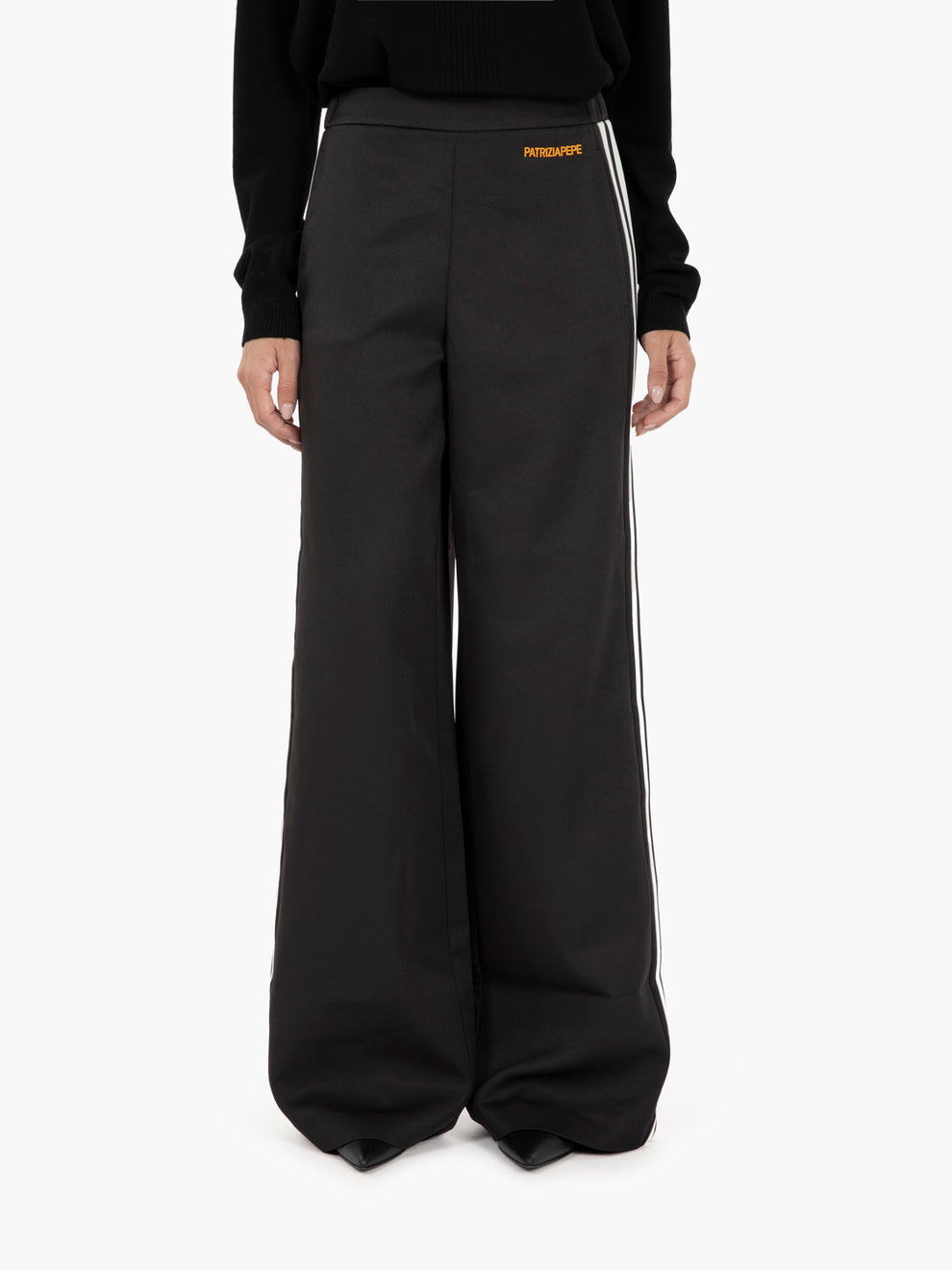 Pantaloni a palazzo con bande black / white
