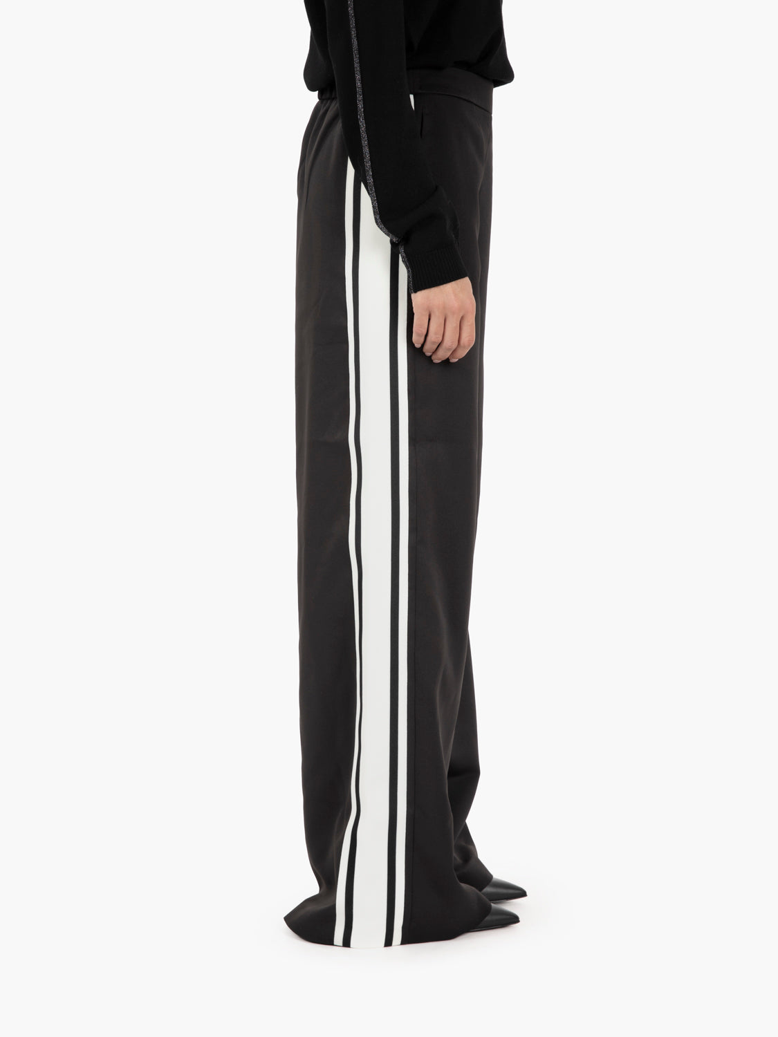 Pantaloni a palazzo con bande black / white