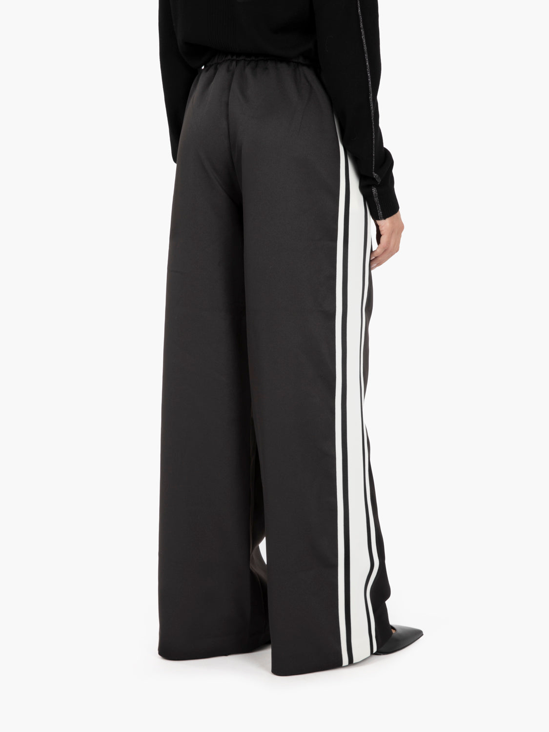 Pantaloni a palazzo con bande black / white