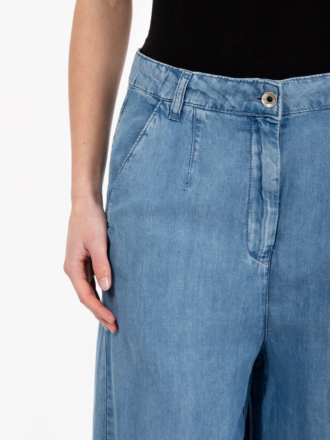 Palazzo pants in tencel blue wash