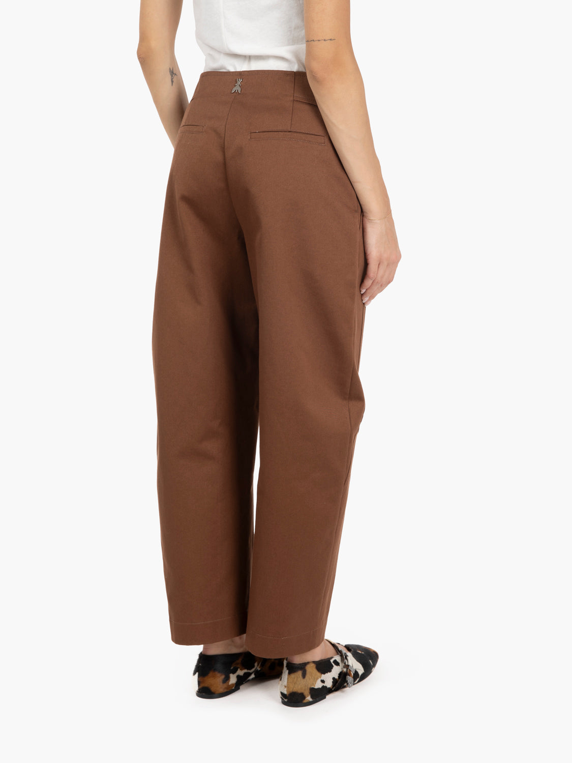 Pantaloni baloon fit earth brown