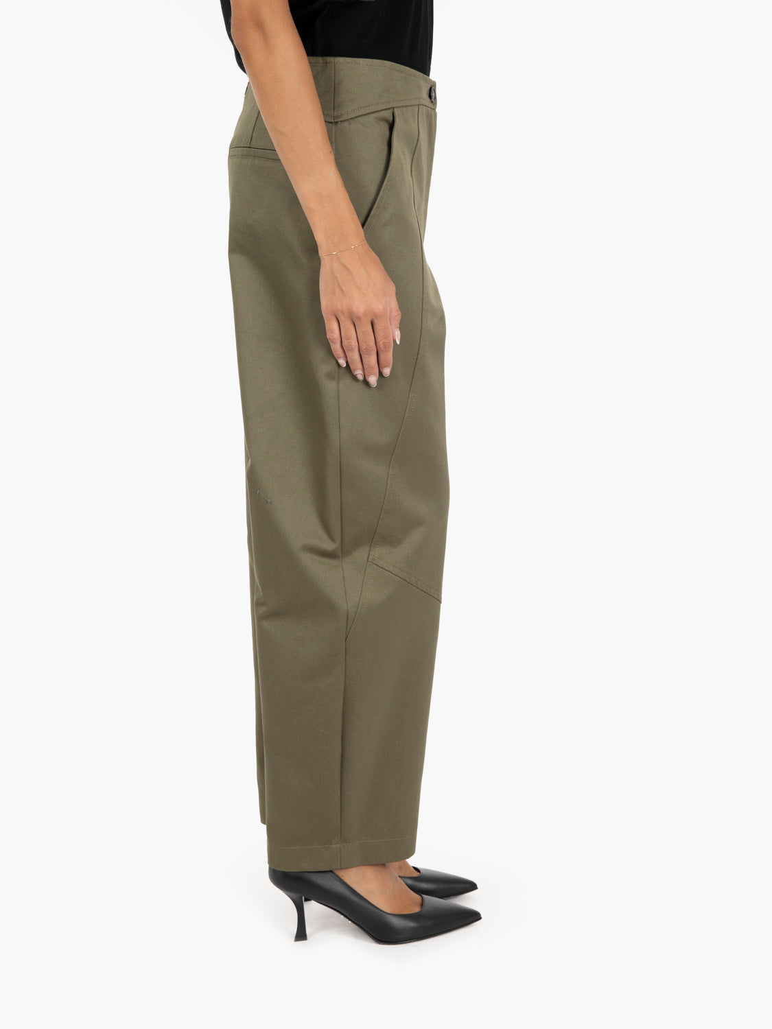 Pantaloni baloon fit ivy green