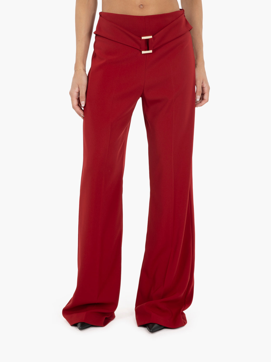 Pantaloni palazzo velvet red