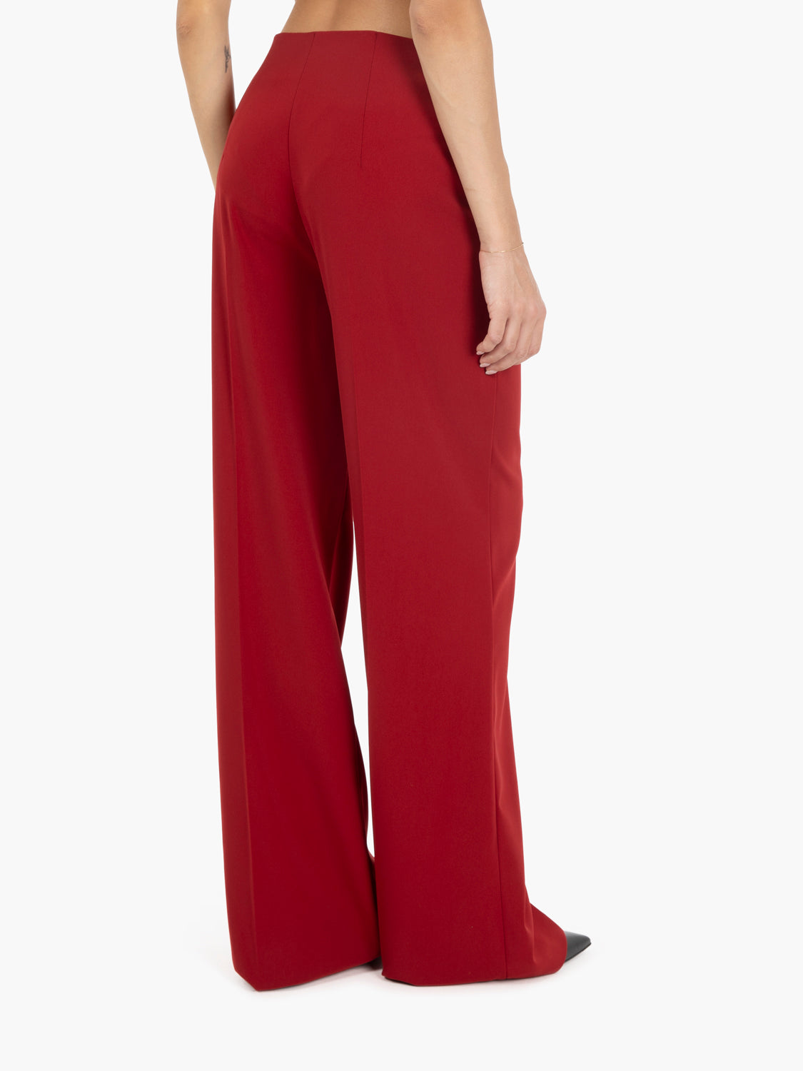 Pantaloni palazzo velvet red
