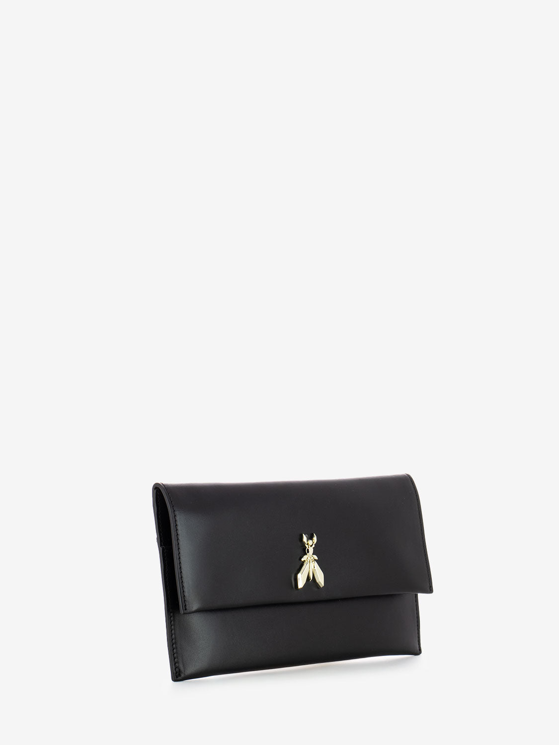 Pochette in pelle nero / light gold
