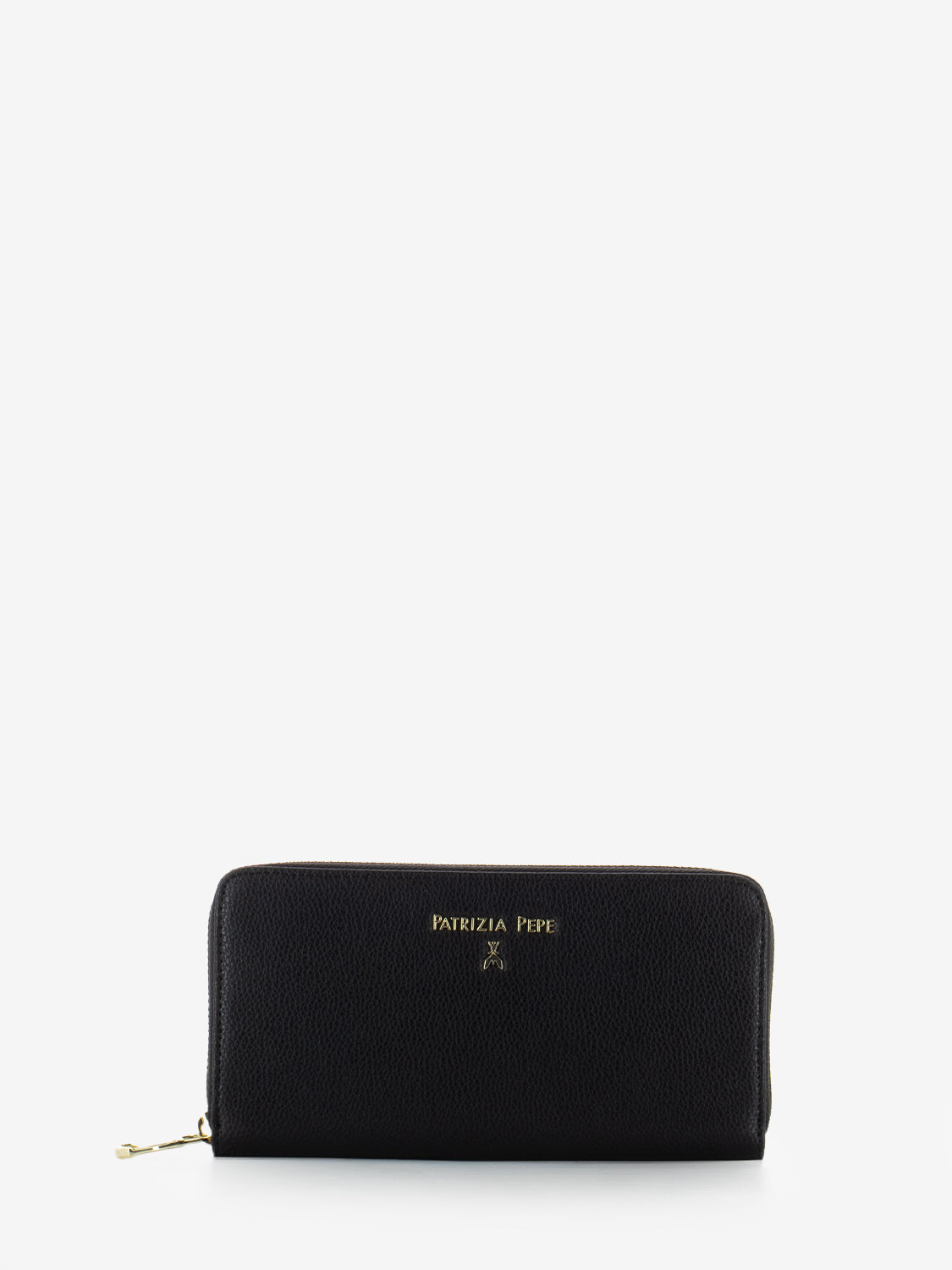 Portafoglio grain zip around nero