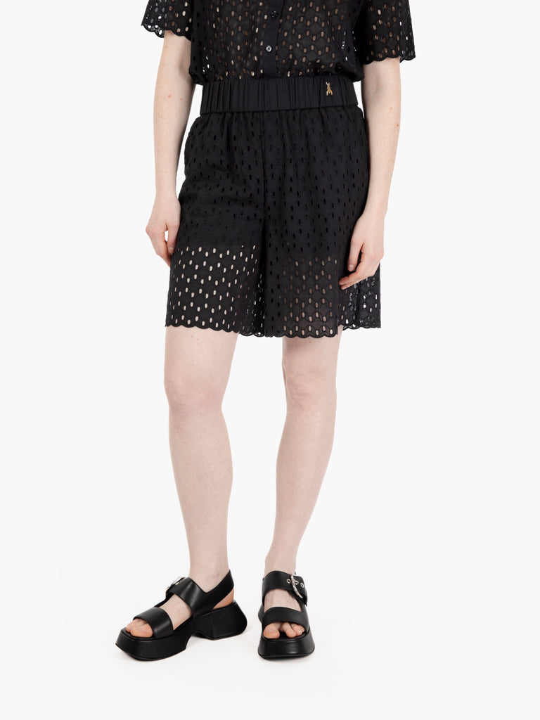 PATRIZIA PEPE - Shorts sangallo nero
