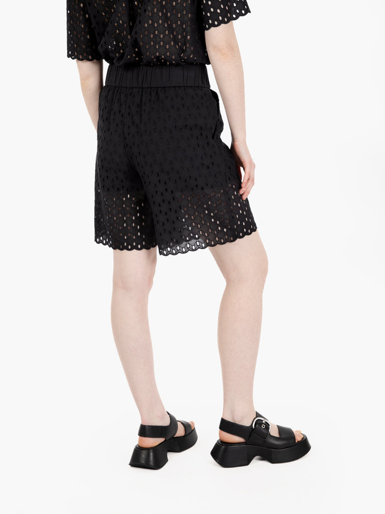 PATRIZIA PEPE - Shorts sangallo nero