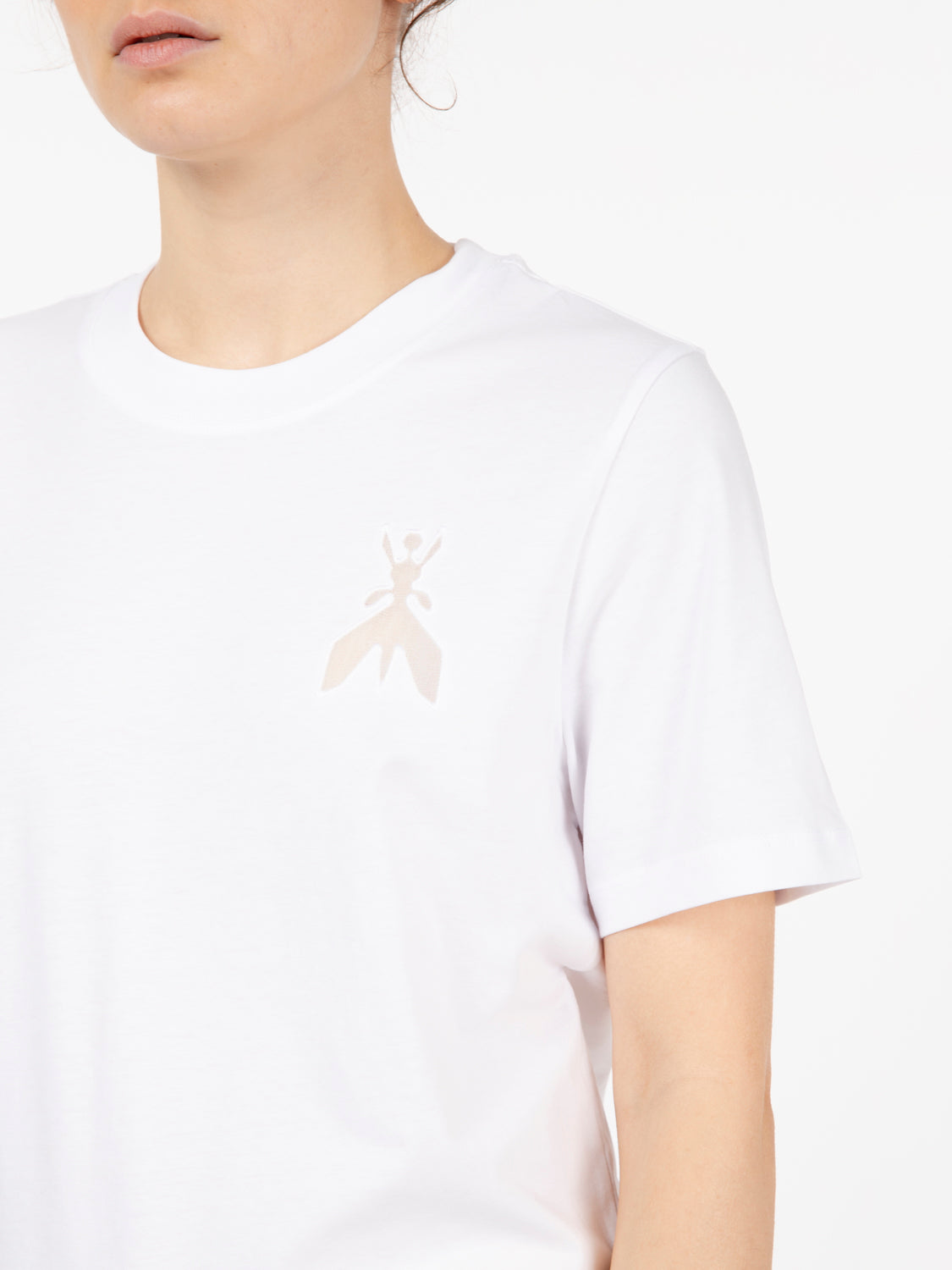 T-shirt con logo bianco ottico