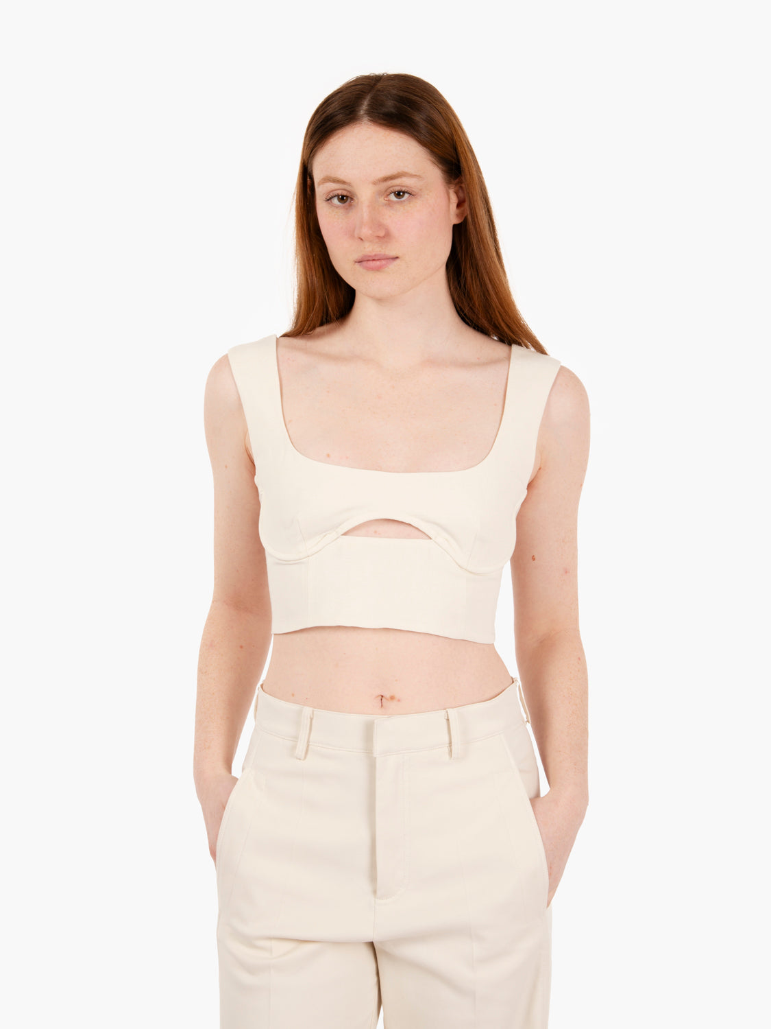 Top linen and viscose ceramic ivory
