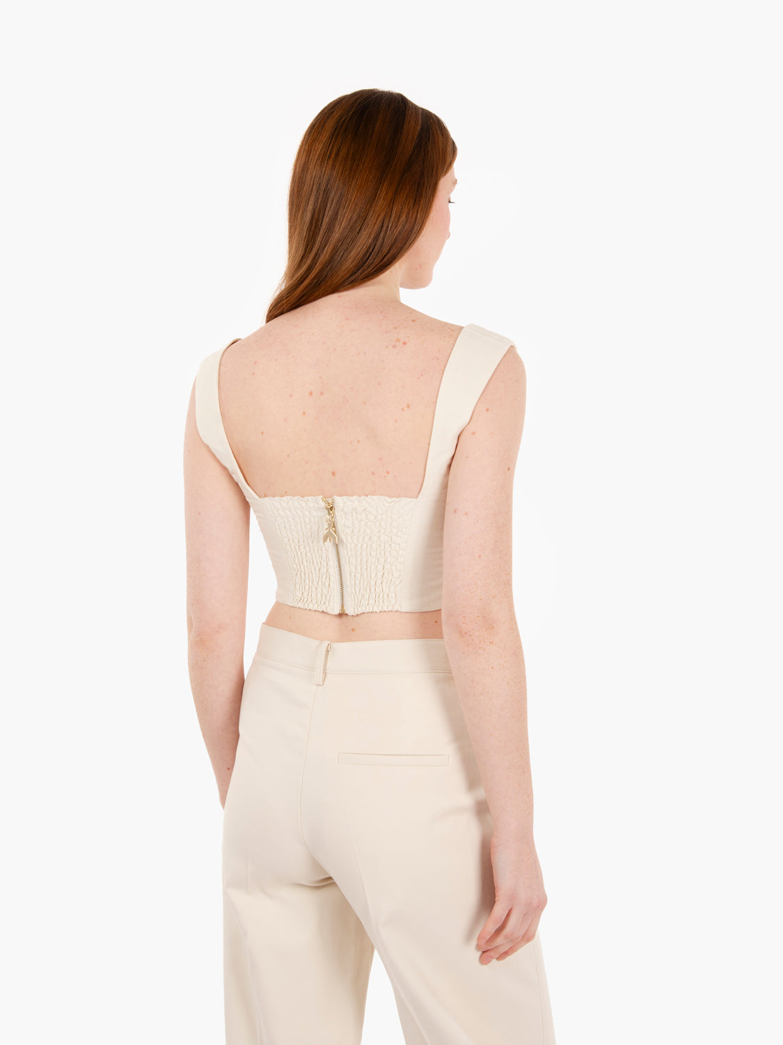Top linen and viscose ceramic ivory