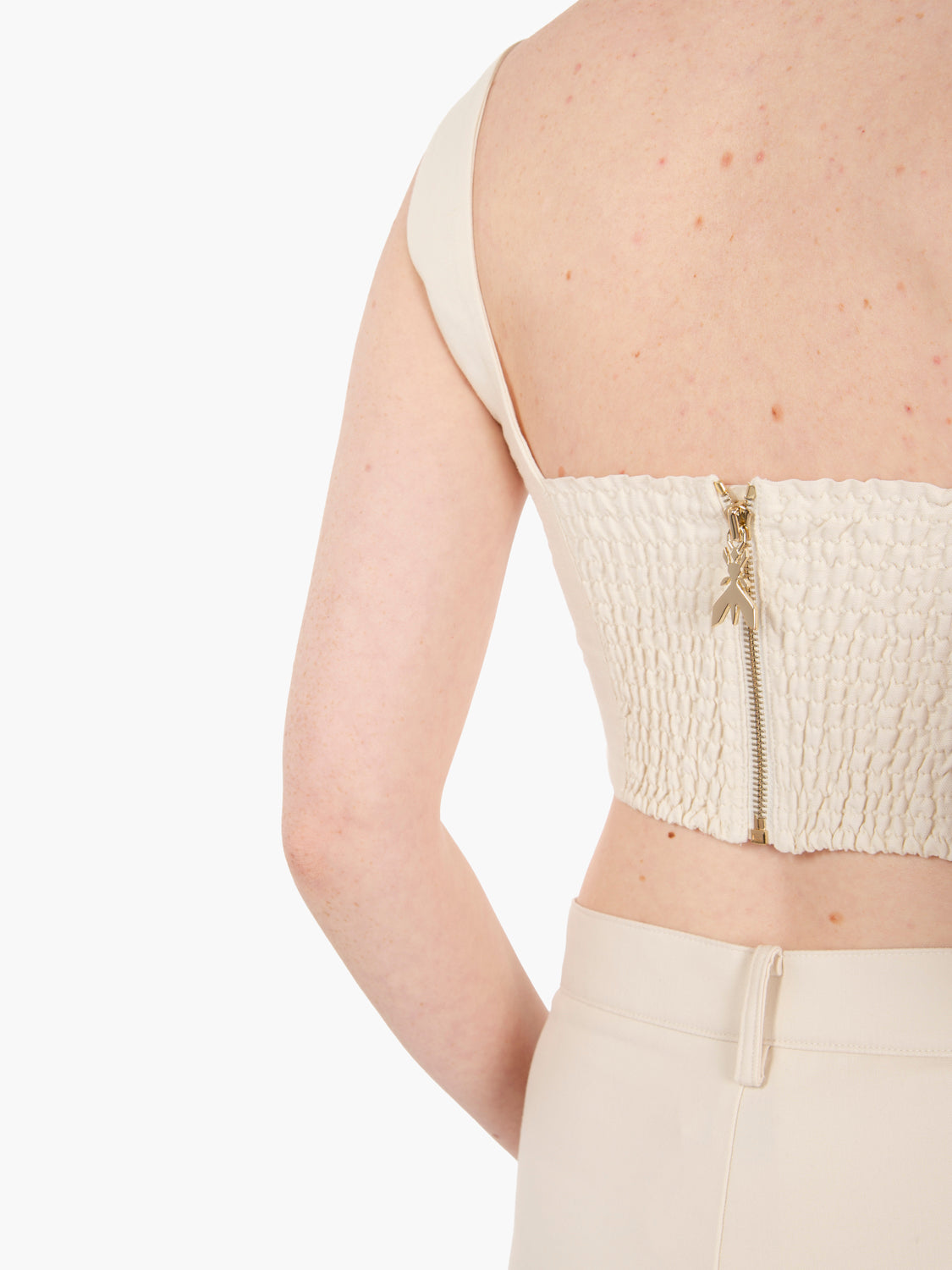 Top linen and viscose ceramic ivory