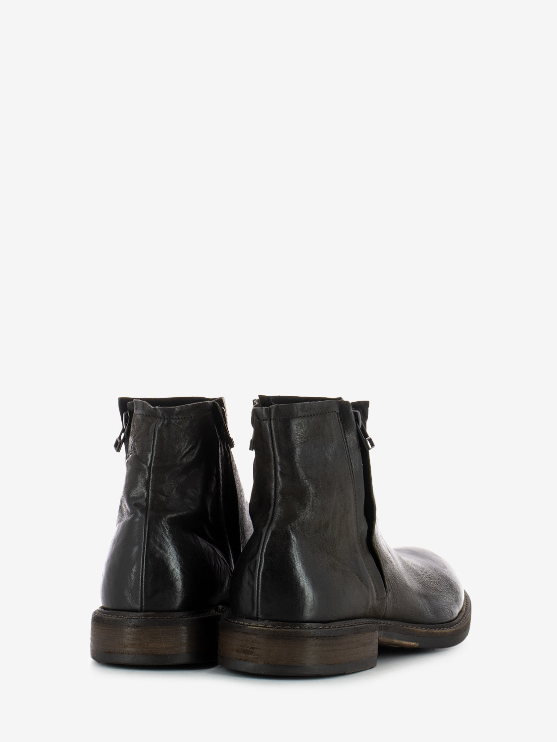 Coffee nubuck zip ankle boots