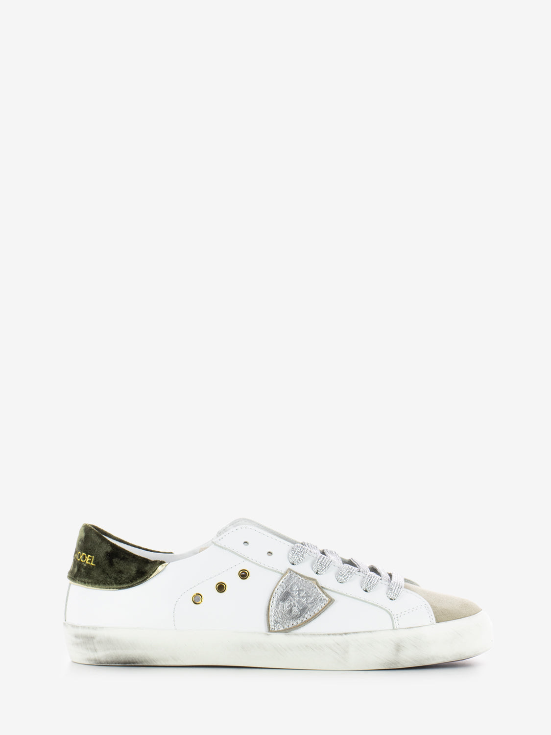 Prsx logo velvet white / dark green / gold / silver