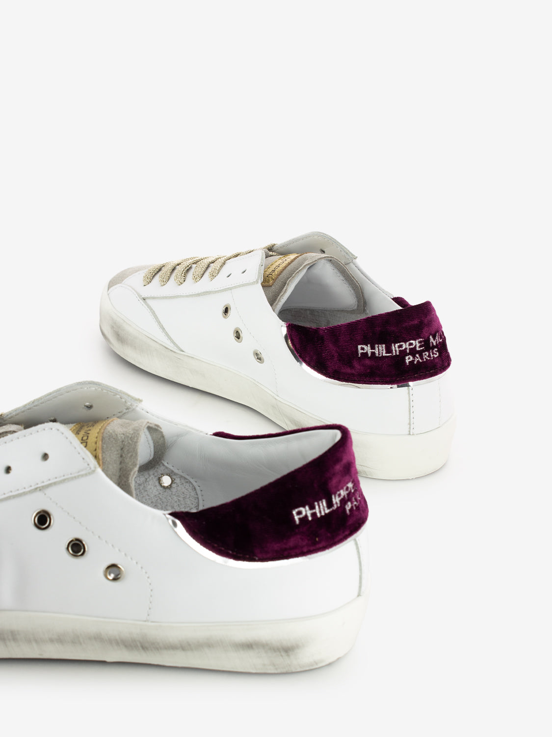 Prsx logo velvet white / grey / dark red / silver
