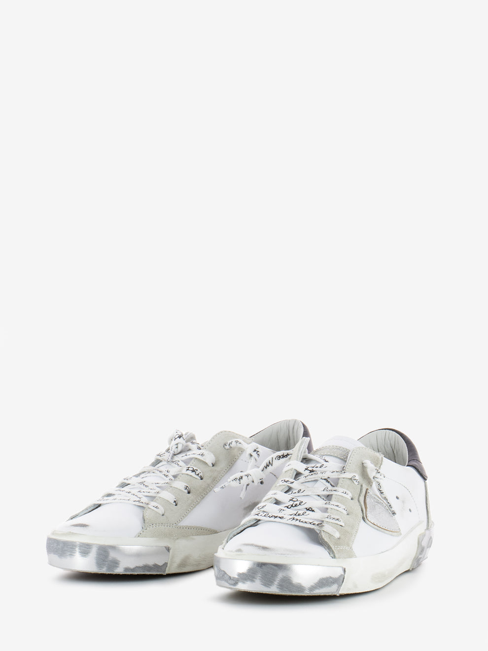 Prsx low foxy laminé blanc / argent