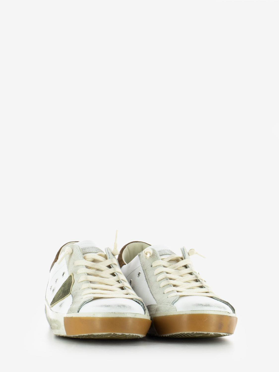 PRSX Low Veau Daim Pop blanc / brun