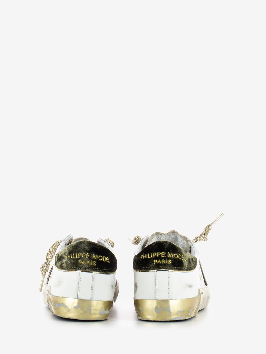 Prsx Low veau velour blanc / militaire