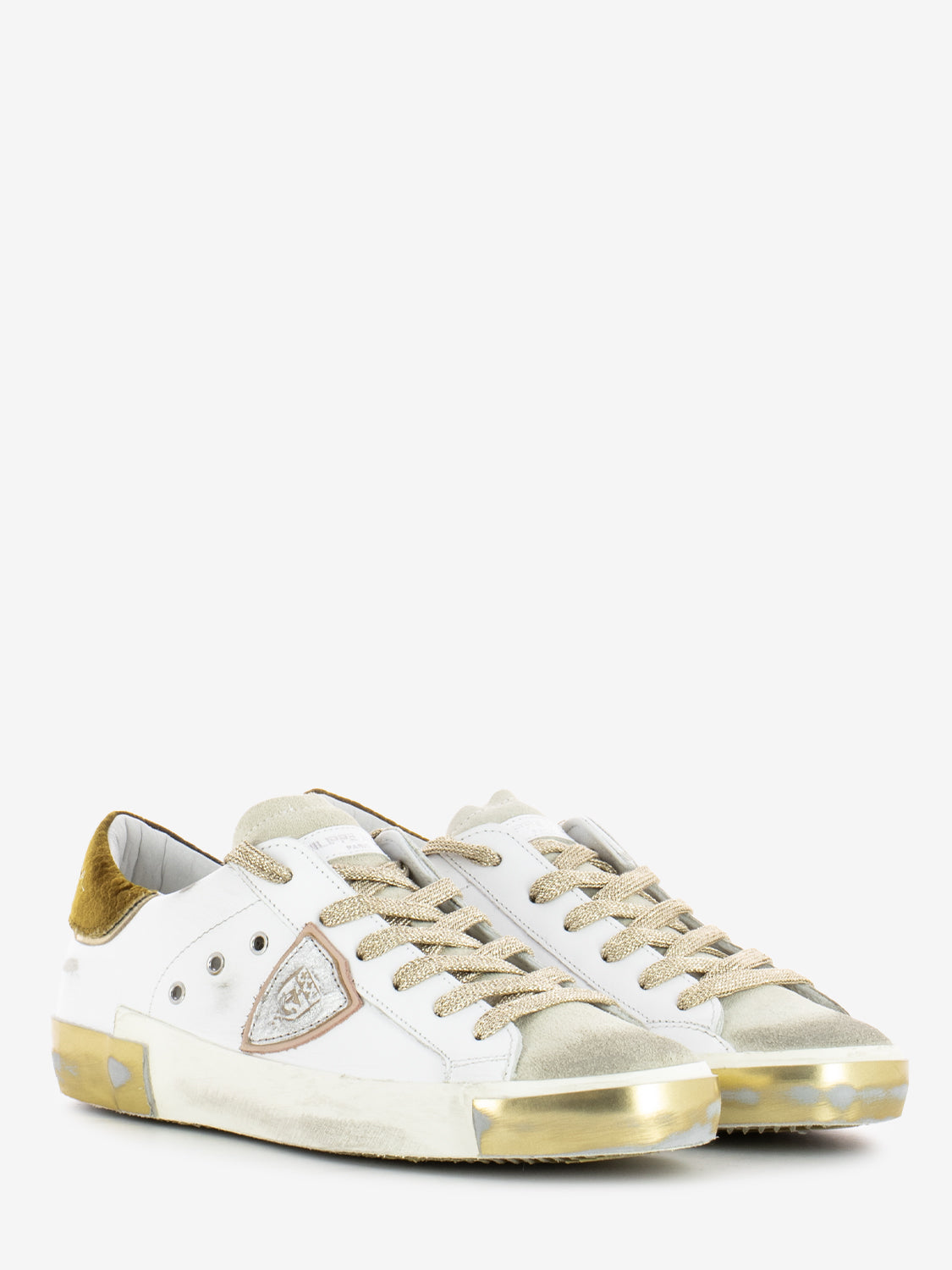 Prsx low veau velor blanc / noir